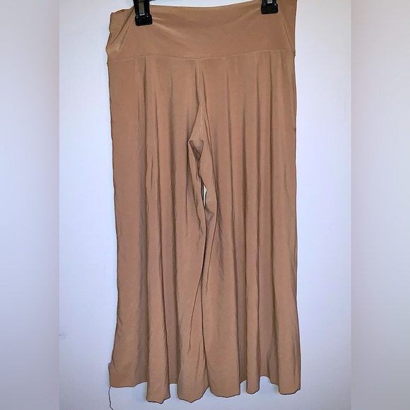 Vintage Boho Khaki Color Wide Leg Palazzo Pants Sz M - Picture 4 of 5